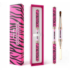 Hot Style Nail Art Tools Scraper Custom Pink Zebra Acrylic Kolinsky Gel Brush for Nails