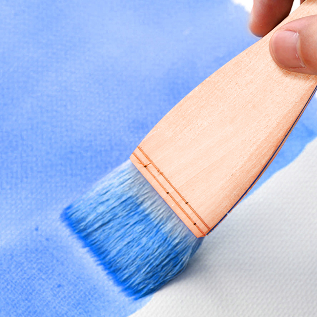 Fontainebleau Premium Watercolor Wool Hair Brush Wooden Handle 3 Inch Chip Paint Brushes for Large Area Coloring