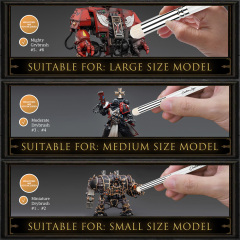 3 Size Dry Brush Set Goat Hair Acrylic Miniature Model Paint Brushes for Detailing Watercolor Painting