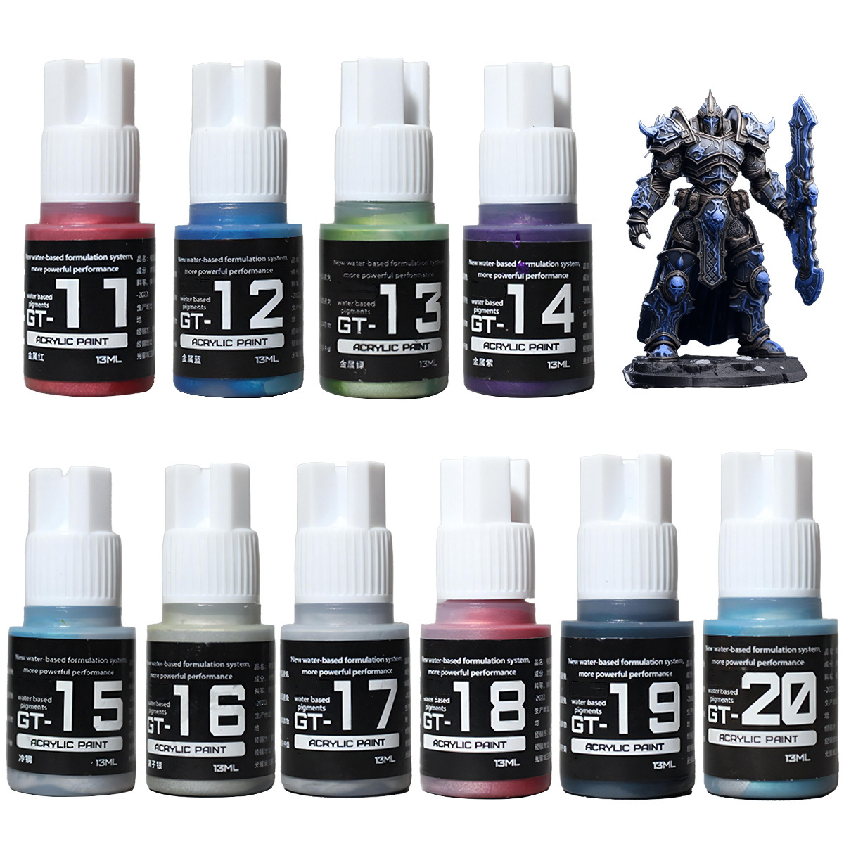 Primer 33 Metallic Paints Color Miniature Model Paint Miniature Painting Kit Acrylic Model Paint Set for Plastic