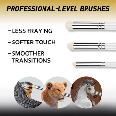 3 Size Dry Brush Set Goat Hair Acrylic Miniature Model Paint Brushes for Detailing Watercolor Painting