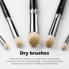 OEM Hobby Brush Kit Nylon Hair Micro Dry Brush Set Black Wood Handle Detail Miniature Paint Brush Set for Miniatures
