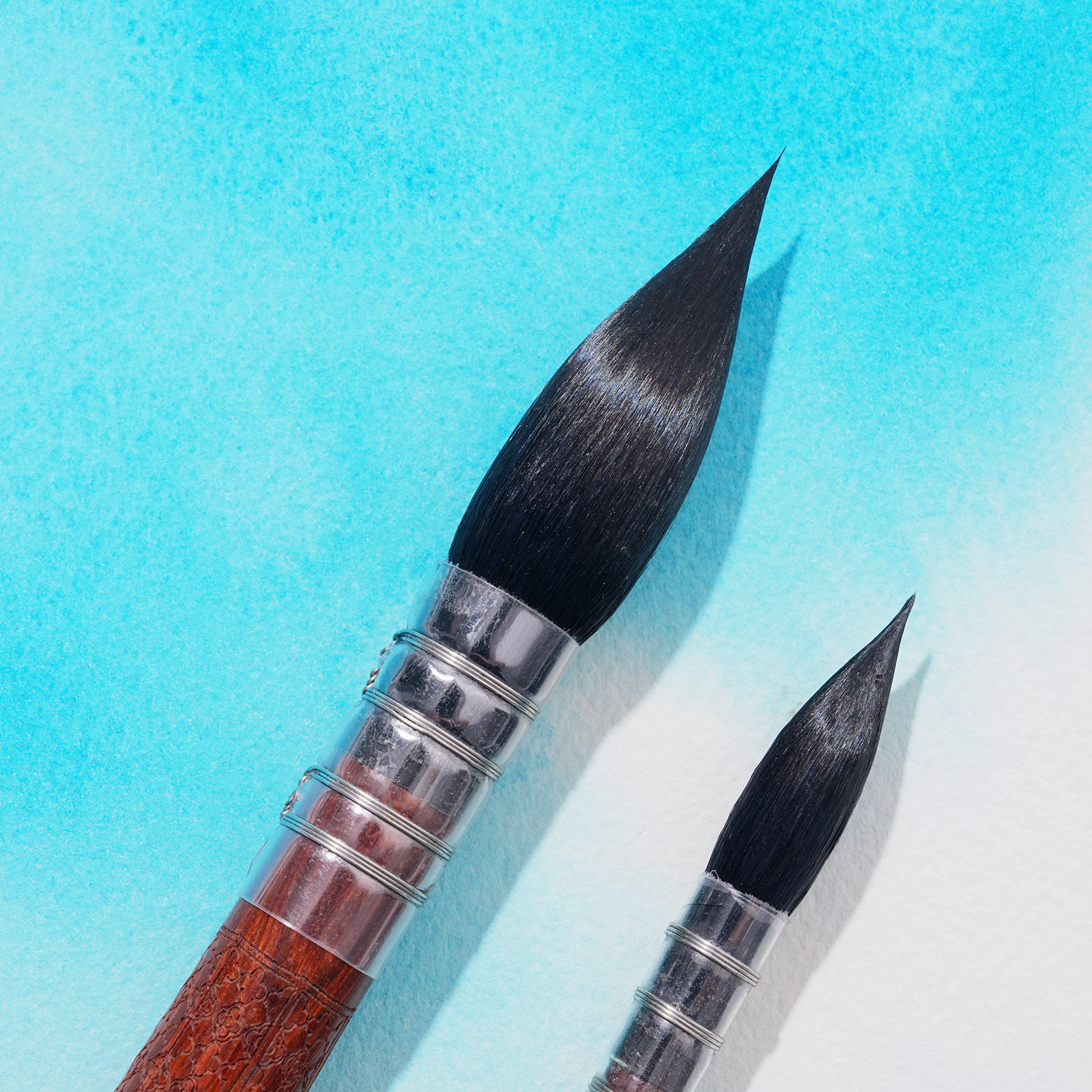 Fontainebleau 6 Size Squirrel Hair Brush Set Round Mop Paintbrush for Watercolor Painting Art Supplies