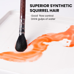 Fontainebleau 6 Size Squirrel Hair Brush Set Round Mop Paintbrush for Watercolor Painting Art Supplies