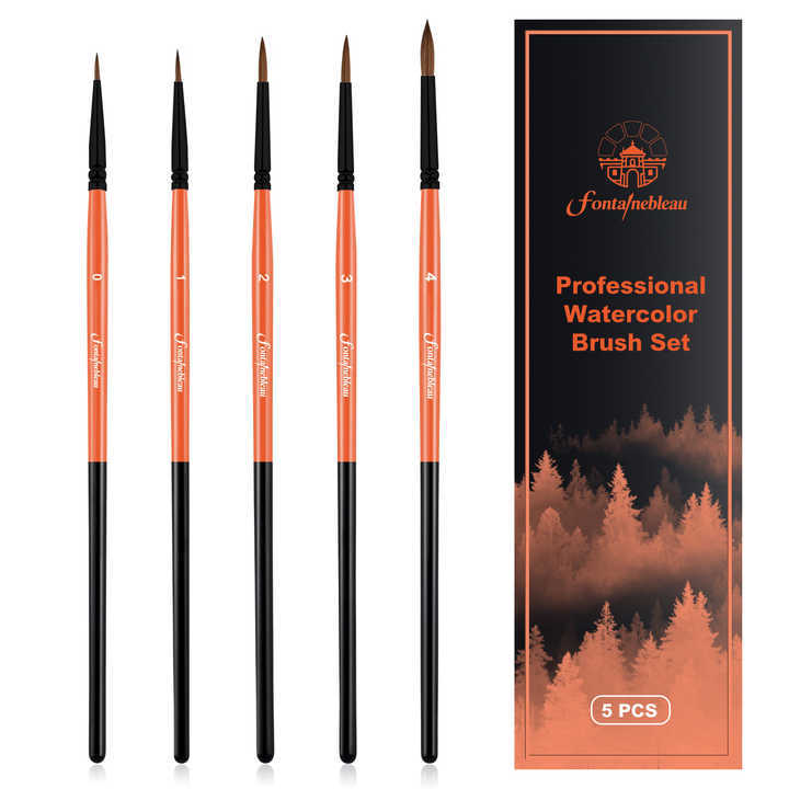 Professional Kolinsky Sable Hair Miniature Artist Paint Brushes Set for Acrylic Oil Watercolor Painting