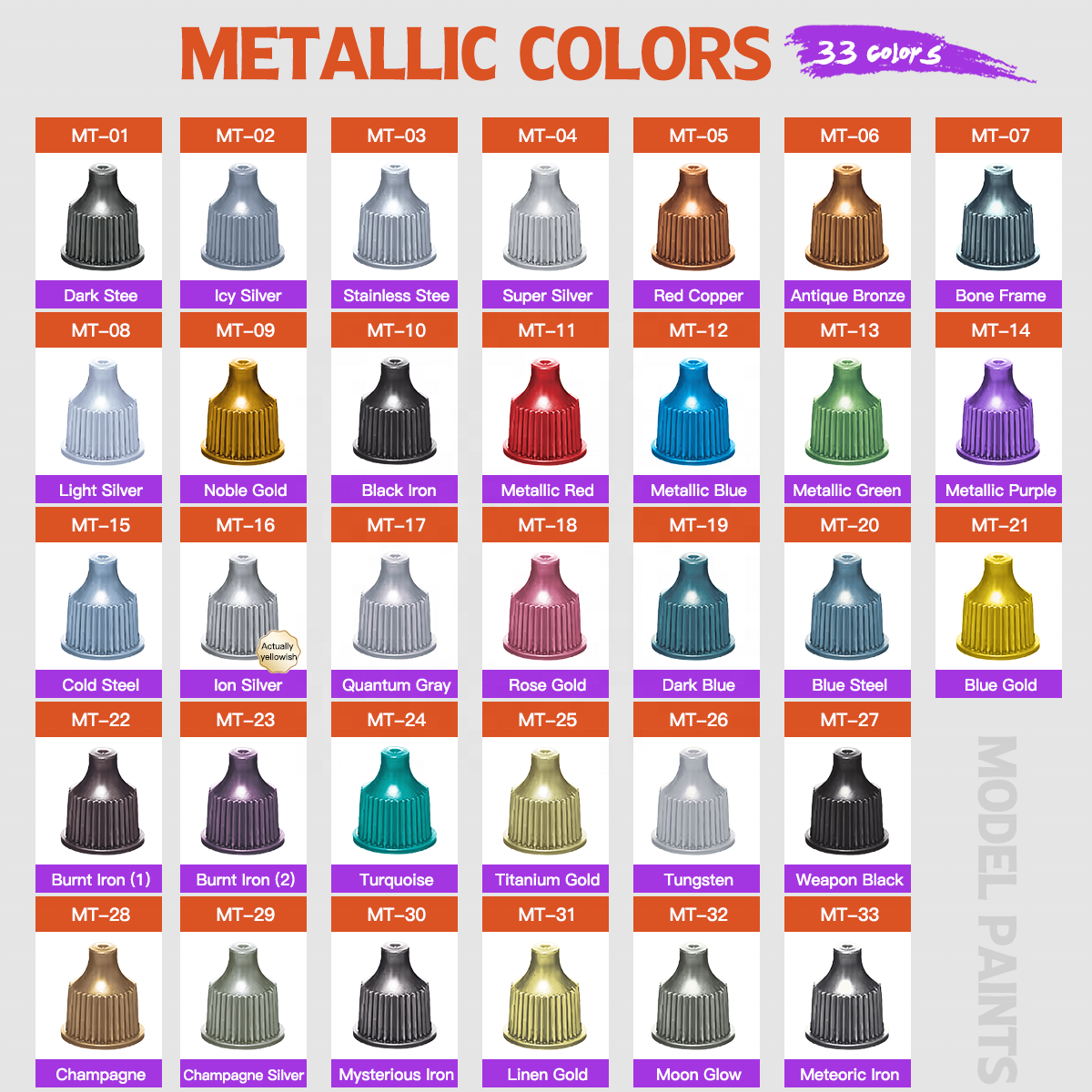 New Arrival Game Painting Model Metallic 33 Colors 15ml 17ml Miniature Paint Brush Set Usage Model Paints for Miniatures