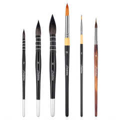 Wholesale Price Professional Squirrel Paint Hair Brushes With Pointed Round Mop Shape for Watercolor Oil, Acrylic Painting