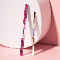 Hot Style Nail Art Tools Scraper Custom Pink Zebra Acrylic Kolinsky Gel Brush for Nails