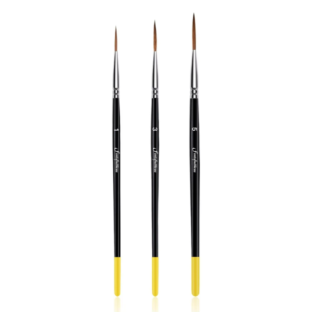 High Quality Wooden Handle Watercolor Painting Brush Professional Kolinsky Red Sable Artist Detail Paint Brush Set