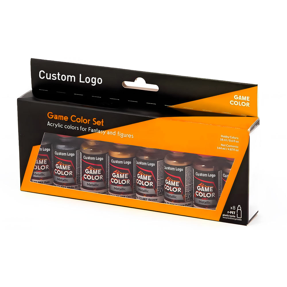 Brilliant Metallic Game Color Hobby Miniatures Acrylic Painting Kit Model Paint Set for Plastic Minis