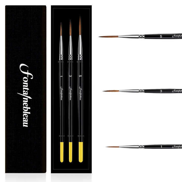 High Quality Wooden Handle Watercolor Painting Brush Professional Kolinsky Red Sable Artist Detail Paint Brush Set