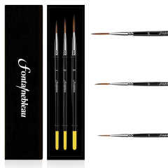 High Quality Wooden Handle Watercolor Painting Brush Professional Kolinsky Red Sable Artist Detail Paint Brush Set