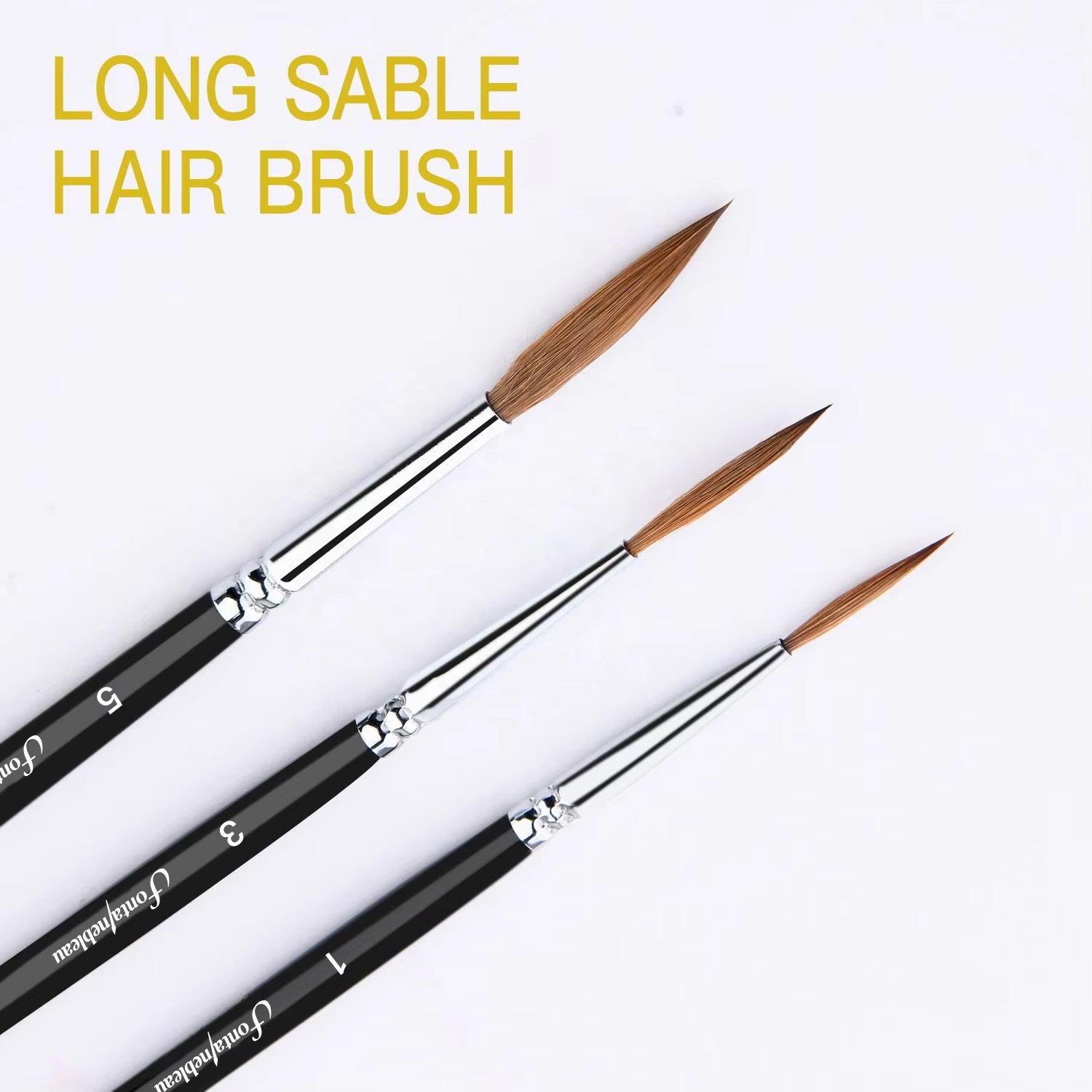 High Quality Wooden Handle Watercolor Painting Brush Professional Kolinsky Red Sable Artist Detail Paint Brush Set