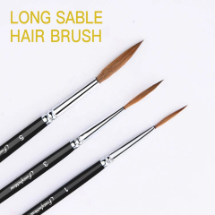High Quality Wooden Handle Watercolor Painting Brush Professional Kolinsky Red Sable Artist Detail Paint Brush Set
