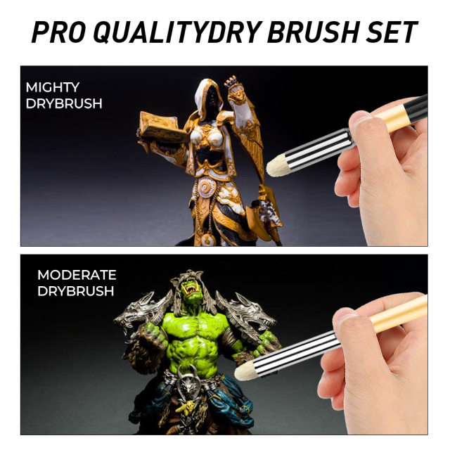 New Arrival 6pcs Detail Painting Brushes Black Wood Handle Dry Wool Kolinsky Paint Brush Set for Miniature