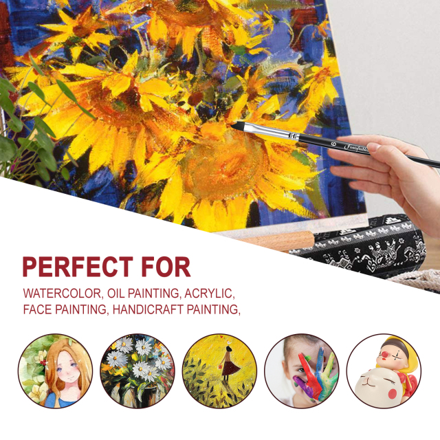 Advanced Synthetic Hair Durable Comfortable Watercolor Paint Brush Wholesale Artist Paint Brush for Painting