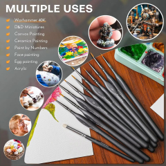 11 Different Size Hobby Small Fine Detail Paint Brush Set Drybrush Miniature Paint Brushes for Acrylics