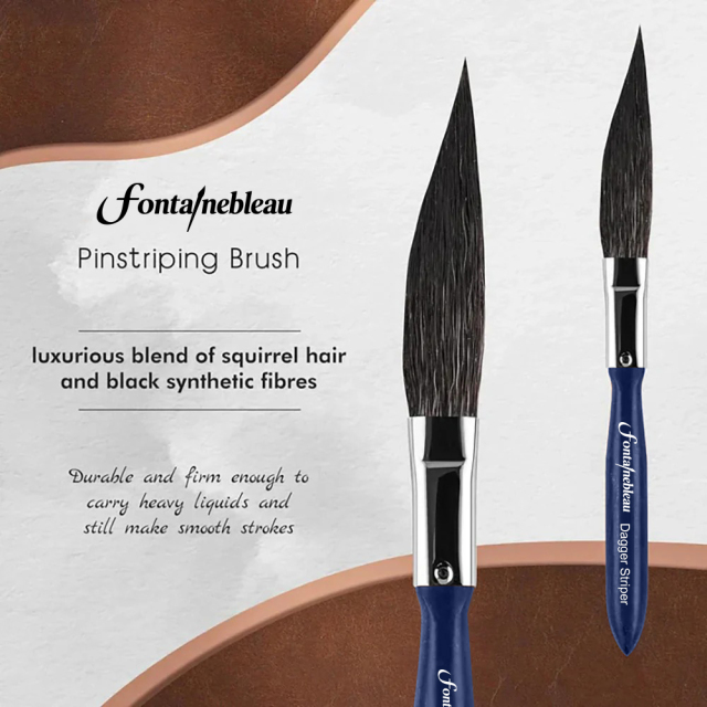 Professional Squirrel Hair Paint Brush Set Short Handle Striping Brush for Auto Art & Pinstriping Detailing