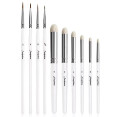 Custom Logo 10 Different Size Goat Hair Acrylic Model Paint Brushes Micro Detail Paint Brush Set for Miniature Painter