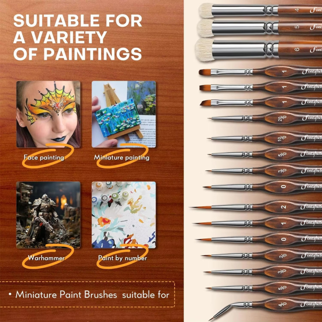Customized Logo Hobby Brushes Miniatures Dry Brush Miniature Painting Dry Brush Set