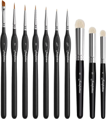 11 Different Size Hobby Small Fine Detail Paint Brush Set Drybrush Miniature Paint Brushes for Acrylics