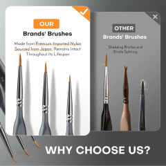 11 Different Size Hobby Small Fine Detail Paint Brush Set Drybrush Miniature Paint Brushes for Acrylics