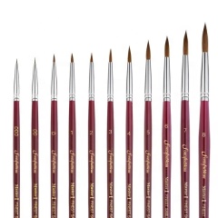 2026 Master Quality Size 000 Drawing Watercolor Brush Dark Red Wood Handle Kolinsky Sable Hair Artist Paint Brush Set