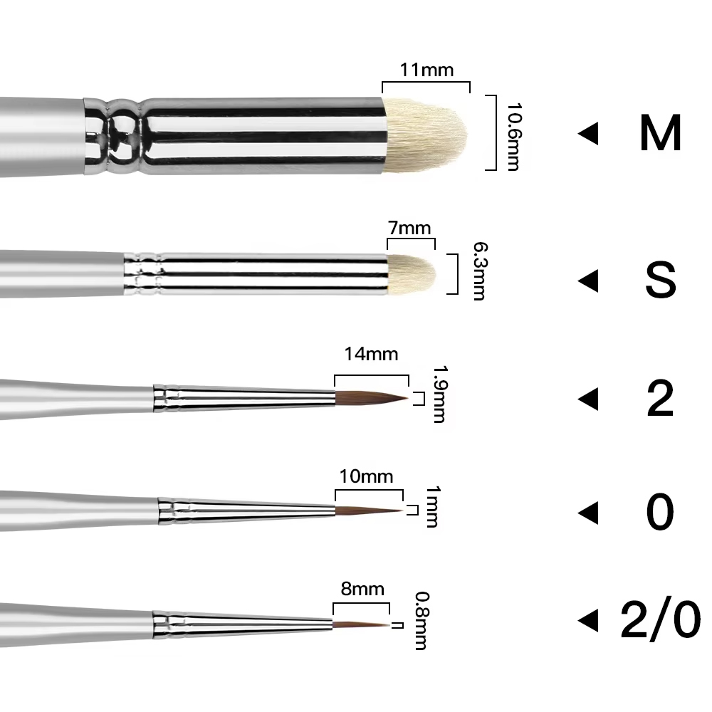 New Arrival Custom Logo 3PCS Dry Brush Siver Wood Handle Model Detail Painting Brush for Effortless Miniature Drawing Set