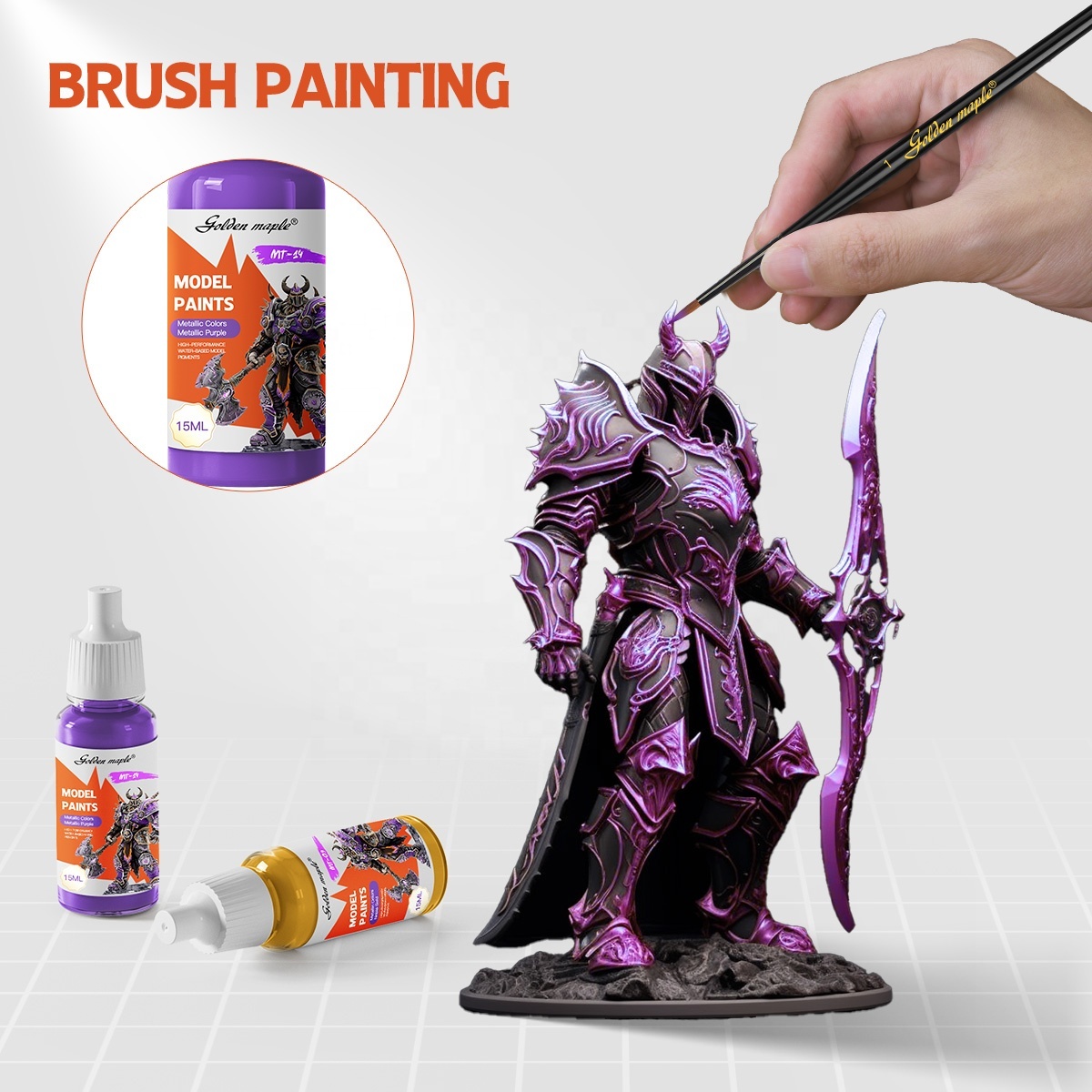 Primer 33 Metallic Paints Color Miniature Model Paint Miniature Painting Kit Acrylic Model Paint Set for Plastic