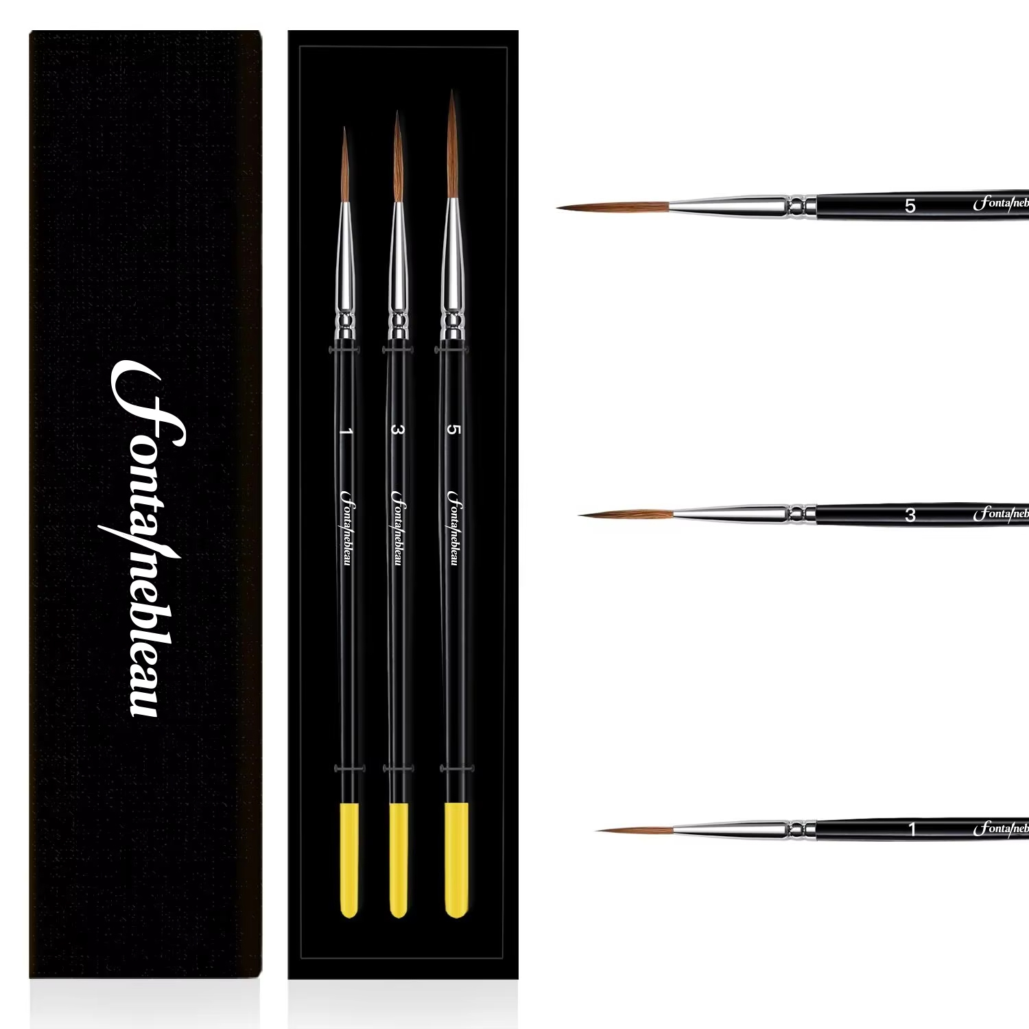 High Quality Wooden Handle Watercolor Painting Brush Professional Kolinsky Red Sable Artist Detail Paint Brush Set