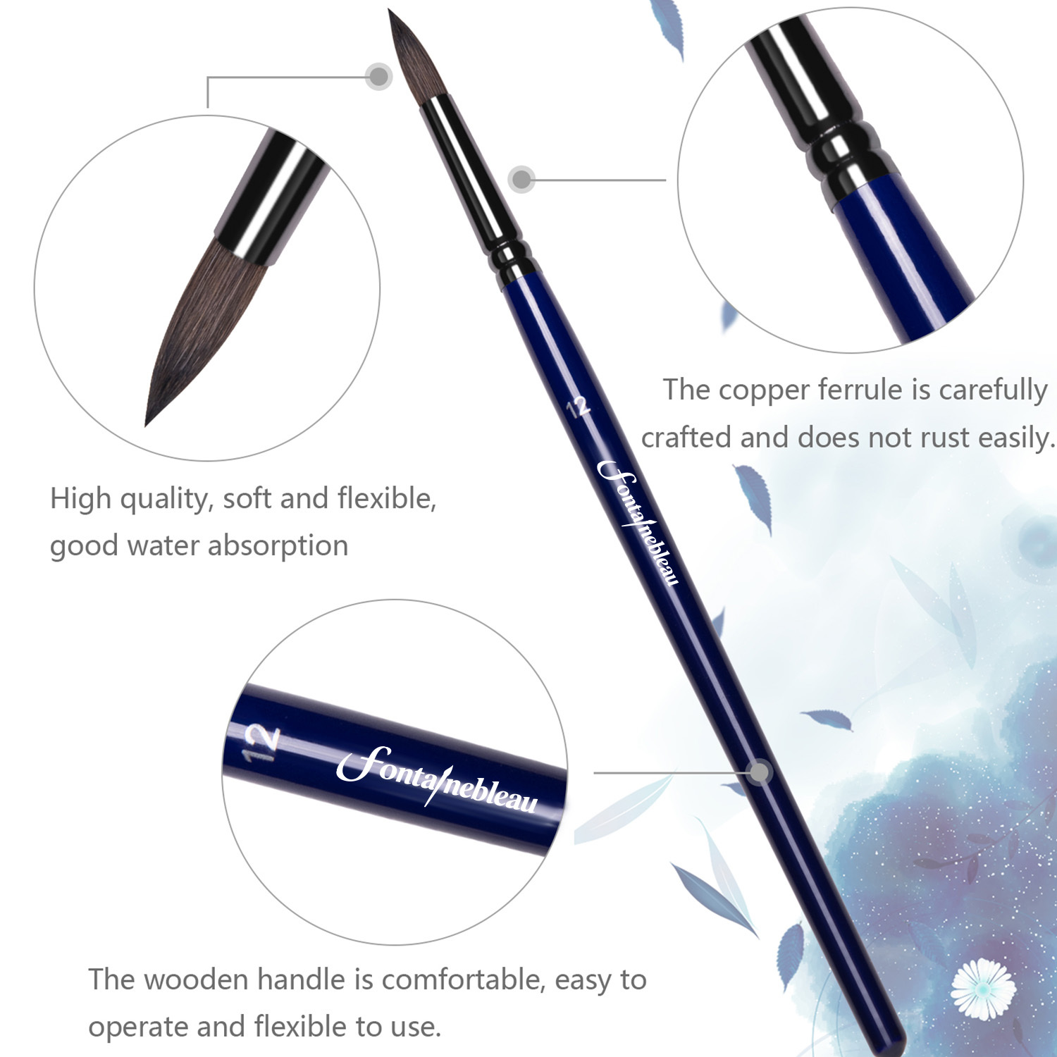 Exclusive Handmade Soft Natural Watercolor Paint Brush Wholesale OEM Artist Paint Brush for Professional Watercolor Painting