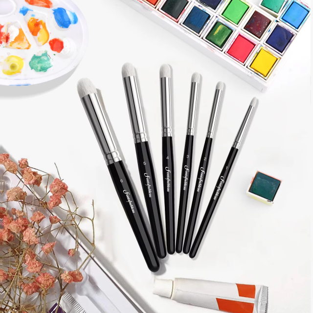 Manufacturer Quality Art Paint Brushes Miniatures Model Tabletop Roleplaying Wooden Animal Hair Paint Drybrush Black Set
