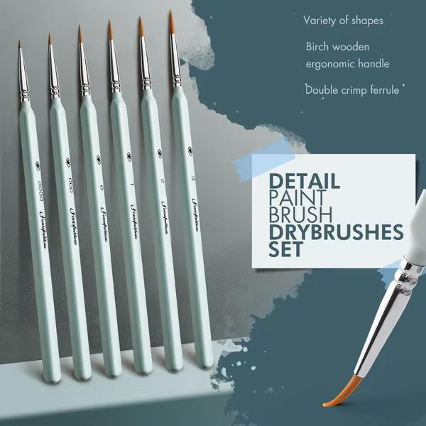 Premium Quality Micro Detail Miniature Paint Brushes Set Drybrush Small Fine Model Brushes for Hobby Painting