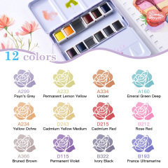 Fontainebleau Customized Logo Portable Mini Travel Watercolor Paint Set with Metal Tin Palette Art Supplies for Painting