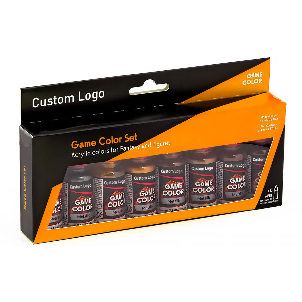 Brilliant Metallic Game Color Hobby Miniatures Acrylic Painting Kit Model Paint Set for Plastic Minis