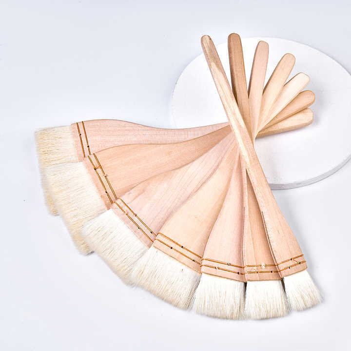 Fontainebleau Premium Watercolor Wool Hair Brush Wooden Handle 3 Inch Chip Paint Brushes for Large Area Coloring