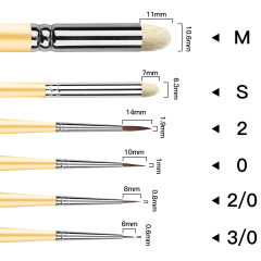 New Arrival 6pcs Detail Painting Brushes Black Wood Handle Dry Wool Kolinsky Paint Brush Set for Miniature