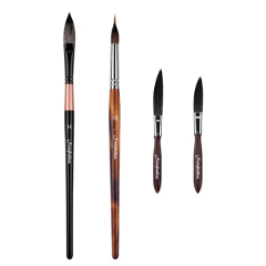Customized  Logo Good Price Professional Acrylic Painting Brush Squirrel Hair Cat Tongue Dagger Watercolor Brushes