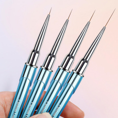 2024 New Nail Art Liner Brush 7/9/12/15/20/22/25/30MM Blue High Quality Privatel Label Nail Art Striping Brush