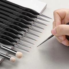High Quality Wool Drybrush Set Nylon Miniature Detail Artist Paint Brush Drawing Pen Kit 5/0#