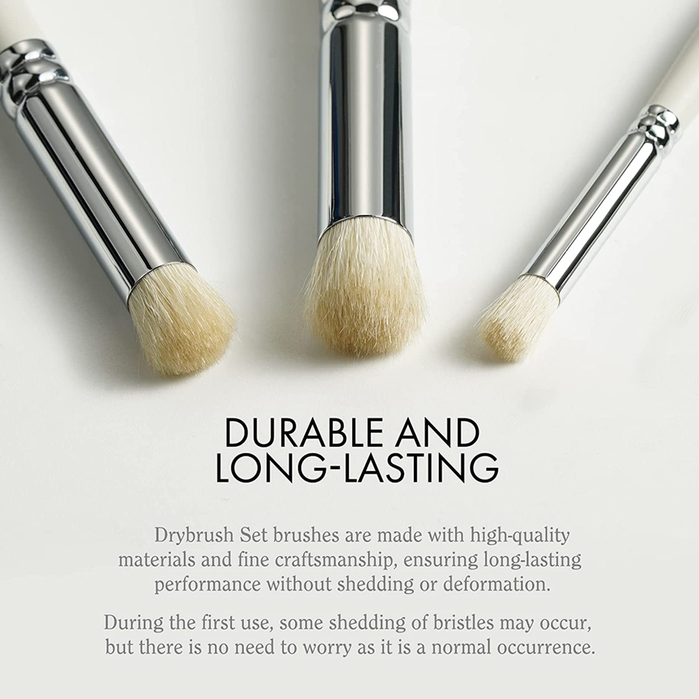 New Arrival Miniatures Dry Brushes Wood Handle Wool Hair Small Medium Large Size Dome Detail Paint Brush Set
