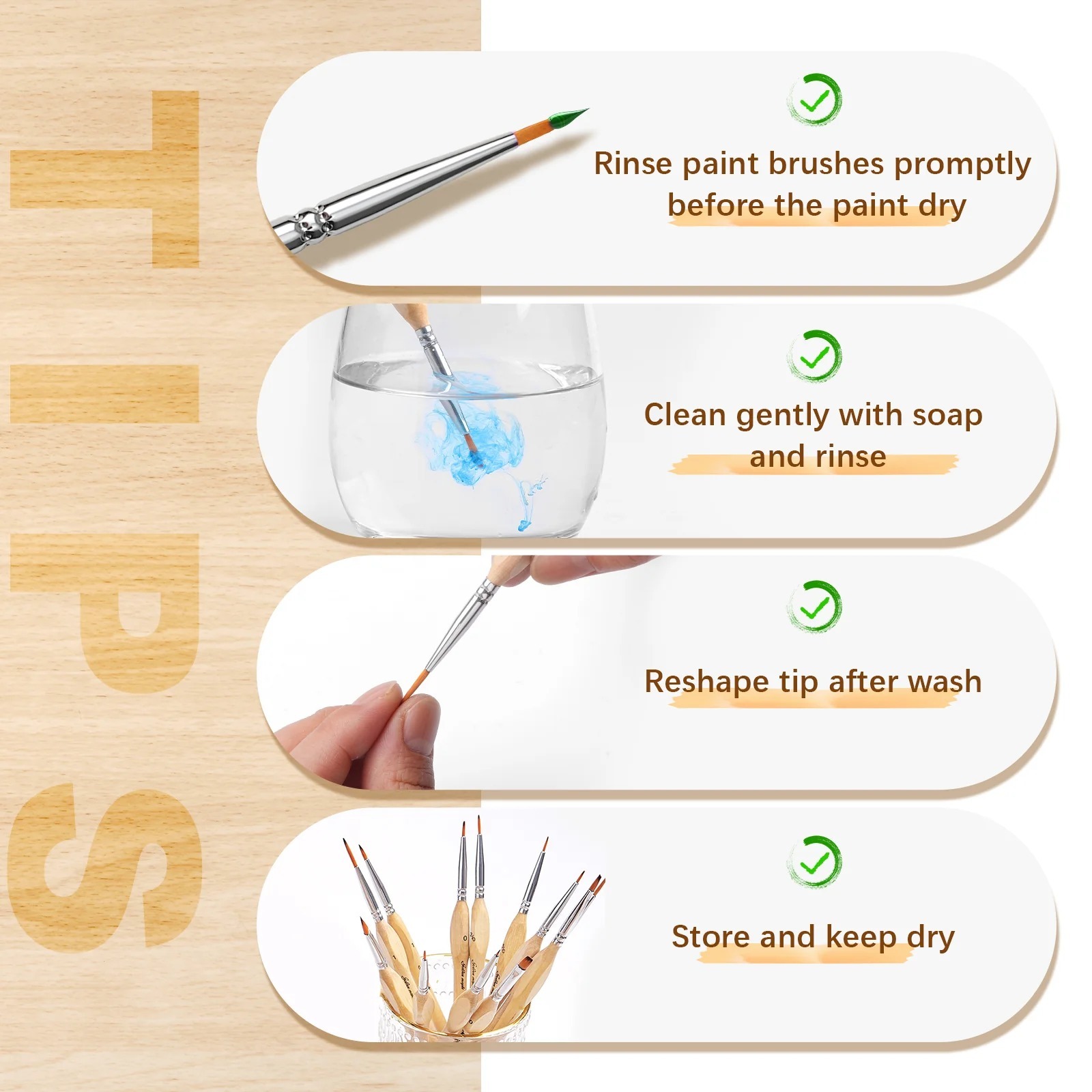 15 PCS High Quality Sable Miniature Painting Brush Model Detail Paint Brush Set