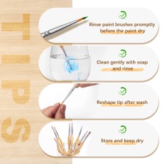 15 PCS High Quality Sable Miniature Painting Brush Model Detail Paint Brush Set