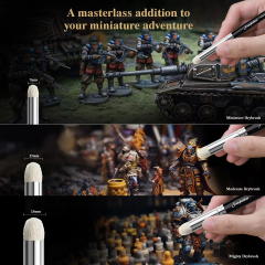 Masterclass Drybrush Set Hobby Detail Paint Brush Set 3 Sizes for Advanced & Professional Art Miniature Watercolor Oil Painting