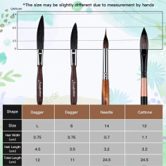 Customized  Logo Good Price Professional Acrylic Painting Brush Squirrel Hair Cat Tongue Dagger Watercolor Brushes