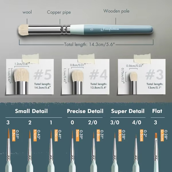 Premium Quality Micro Detail Miniature Paint Brushes Set Drybrush Small Fine Model Brushes for Hobby Painting