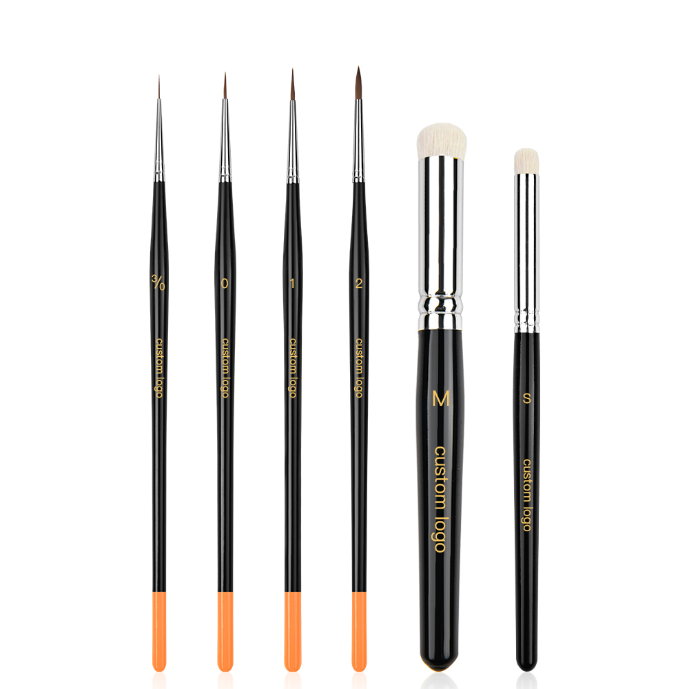 High Quality 6 Size Sable Hair Micro Detail Paint Brush Set Hobby Detail Paint Brush Set Miniature Model Paint Brushes