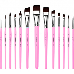 13PCS Fontainebleau Professional Custom Paint Brush Synthetic Face Paint Brush Large Flat Durable Paint Brush Set