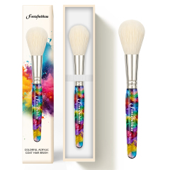 Custom Logo Colorful Acrylic Handle Mop Brush Soft Goat Hair Blending Paint Brush for Watercolor