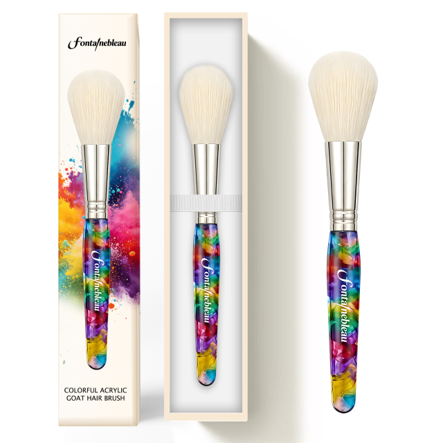Custom Logo Colorful Acrylic Handle Mop Brush Soft Goat Hair Blending Paint Brush for Watercolor